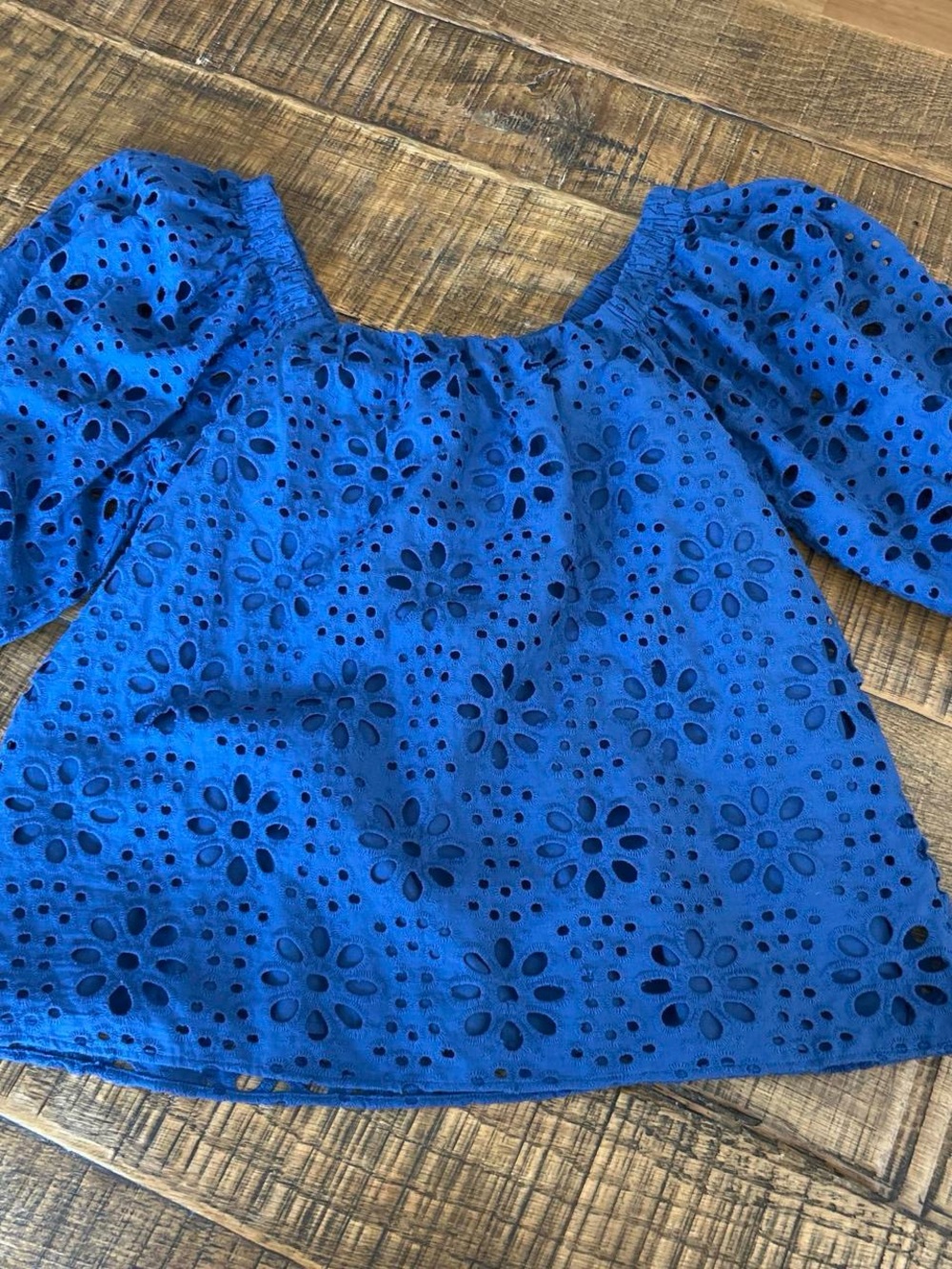 Lilly Pulitzer Cobalt Blue Eyelet Blouse